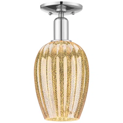 Innovations Lighting Preston 6"w Polished Chrome Semi-flush Mount With Mercury Flute Shade