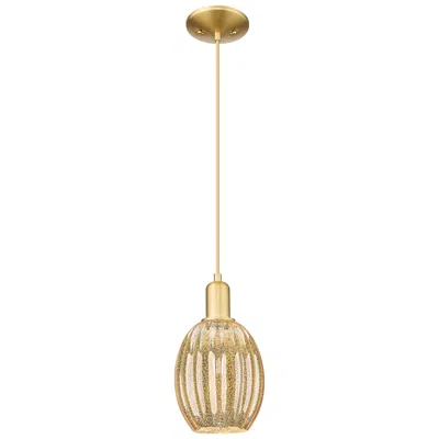 Innovations Lighting Preston 6"w Satin Gold Cord Hung Mini Pendant With Bell Mecury Shade