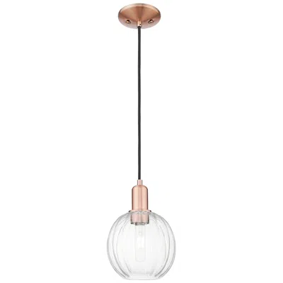 Innovations Lighting Preston 7"w Antique Copper Cord Mini Pendant With Clear Globe Shade