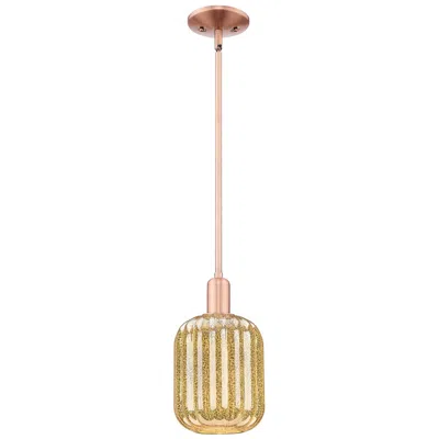 Innovations Lighting Preston 7"w Antique Copper Stem Mini Pendant With Mercury Jar Shade