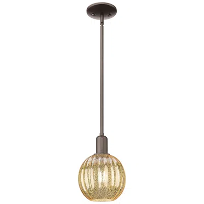 Innovations Lighting Preston 7"w Oil Rubbed Bronze Stem Mini Pendant W/ Mercury Globe Shade