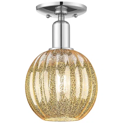 Innovations Lighting Preston 7"w Polished Chrome Semi-flush Mount With Mercury Globe Shade