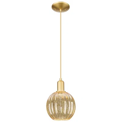 Innovations Lighting Preston 7"w Satin Gold Cord Hung Mini Pendant With Mercury Globe Shade