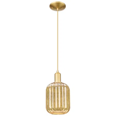 Innovations Lighting Preston 7"w Satin Gold Cord Hung Mini Pendant With Mercury Jar Shade