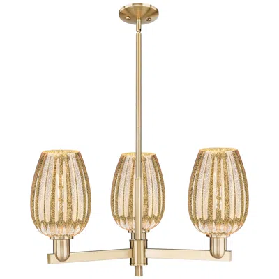 Innovations Lighting Preston Flute - 3 Light - 18 Inch - Champagne Bronze - Island Light In Brown