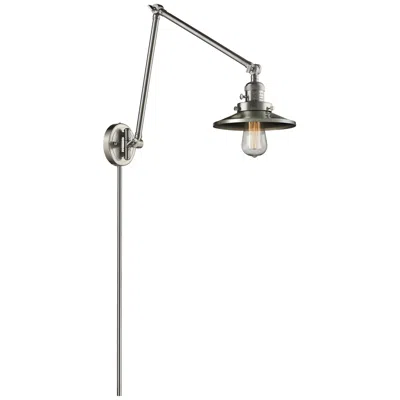 Innovations Lighting Railroad 8" Brushed Satin Nickel Double Extension Swing Arm