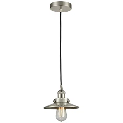 Innovations Lighting Railroad 8" Brushed Satin Nickel Mini Pendant