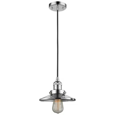 Innovations Lighting Railroad 8" Polished Chrome Cord Hung Mini Pendant