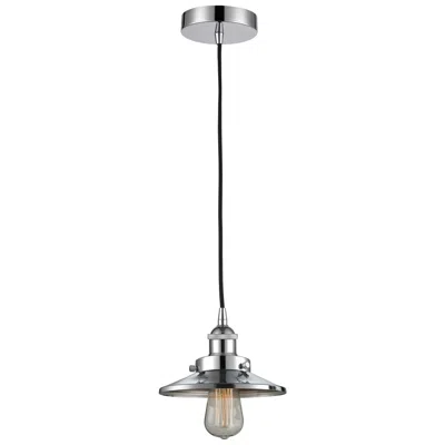 Innovations Lighting Railroad 8"w Polished Chrome Corded Mini Pendant W/ Polished Chrome Sh