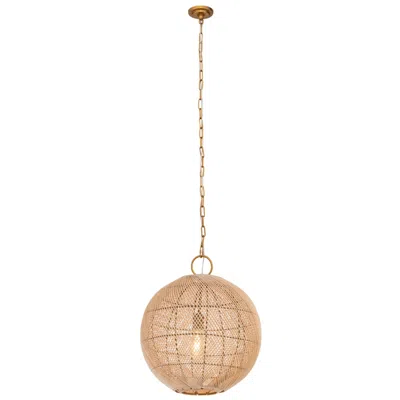 Innovations Lighting Reed 18" Wide Gold Chain Hung Pendant With Natural Shade
