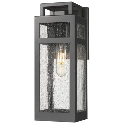 Innovations Lighting Ridgeway 5" Matte Black Coastal Outdoor Sconce With Seeded Glass