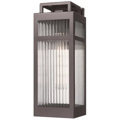 Innovations Lighting Ridgeway 6" Bronze Coastal Outdoor Sconce With Striped Clear Glass