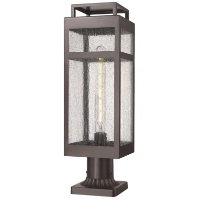 Innovations Lighting Ridgeway 7" Bronze Outdoor Lantern Post Light With Seeded Glass