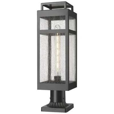 Innovations Lighting Ridgeway 7" Matte Black Outdoor Lantern Post Light With Seeded Glass