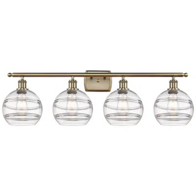 Innovations Lighting Rochester 35.88"w 4-light Polished Nickel Bath Light W/ Smoke Shade