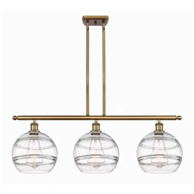 Innovations Lighting Rochester 36.5"w 3-light Brushed Brass Stem Island Light W/ Clear Shad