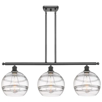 Innovations Lighting Rochester 36.5"w 3-light Oiled Bronze Stem Island Light W/ Clear Shade