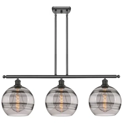 Innovations Lighting Rochester 36.5"w 3-light Oiled Bronze Stem Island Light W/ Smoke Shade