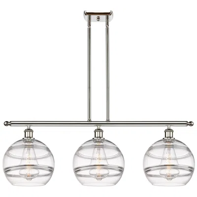 Innovations Lighting Rochester 36.5"w 3-light Polished Nickel Stem Island Light W/ Clear Sh