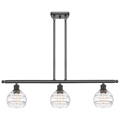 Innovations Lighting Rochester 36"w 3-light Oiled Bronze Stem Island Light W/ 6" Clear