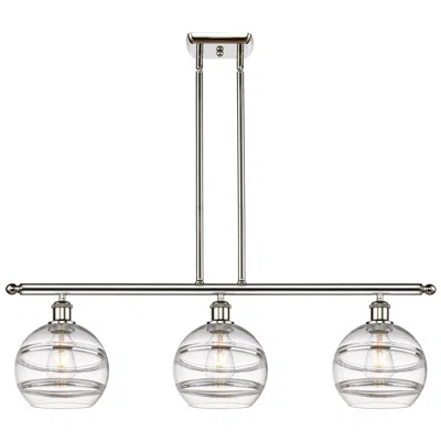 Innovations Lighting Rochester 36"w 3-light Polished Nickel Stem Island Light W/ 8" Cl