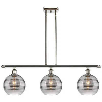 Innovations Lighting Rochester 36"w 3-light Polished Nickel Stem Island Light W/ 8" Sm