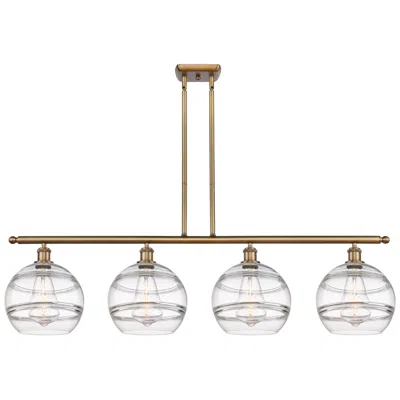 Innovations Lighting Rochester 48.25"w 4-light Brushed Brass Stem Island Light W/ Clear Sha