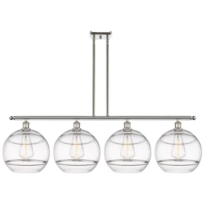 Innovations Lighting Rochester 50.25"w 4-light Polished Nickel Stem Island Light W/ Clear S