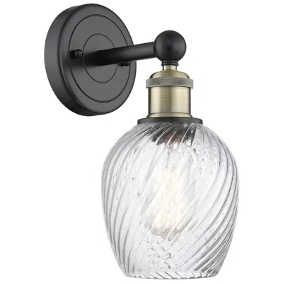 Innovations Lighting Salina 11.5"high Black Antique Brass Sconce With Clear Spiral Fluted S