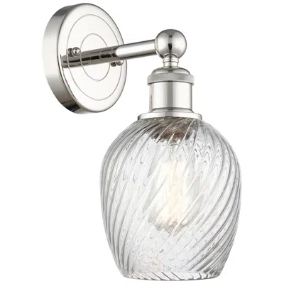 Innovations Lighting Salina 11.5"high Polished Nickel Sconce With Clear Spiral Fluted Shade