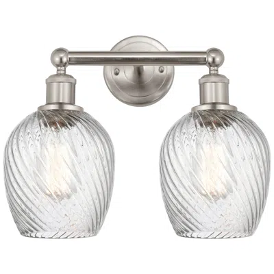 Innovations Lighting Salina 14" 2-light Brushed Satin Nickel Bath Light W/ Spiral Fluted Sh