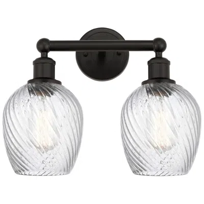 Innovations Lighting Salina 14" 2-light Oil Rubbed Bronze Bath Light W/ Spiral Fluted Shade