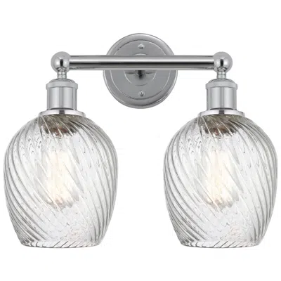 Innovations Lighting Salina 14" 2-light Polished Chrome Bath Light W/ Spiral Fluted Shade