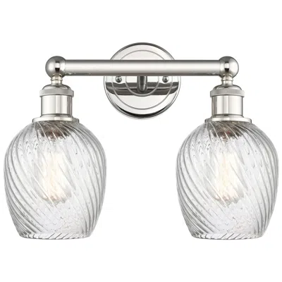 Innovations Lighting Salina 14"w 2 Light Polished Nickel Bath Light With Spiral Fluted Shad