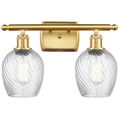 Innovations Lighting Salina 2 Light 16" Led Bath Light - Satin Gold - Clear Spiral Fluted S