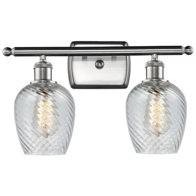 Innovations Lighting Salina 2 Light 16" Led Bath Light - Satin Nickel - Clear Spiral Fluted