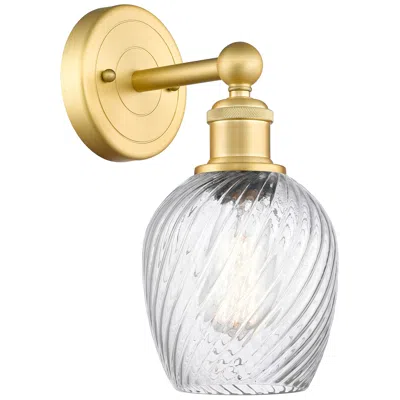 Innovations Lighting Salina 2.2" High Satin Gold Sconce With Spiral Fluted Shade