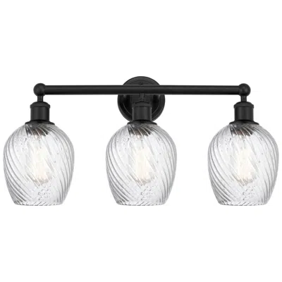 Innovations Lighting Salina 23" 3-light Matte Black Bath Light W/ Spiral Fluted Shade