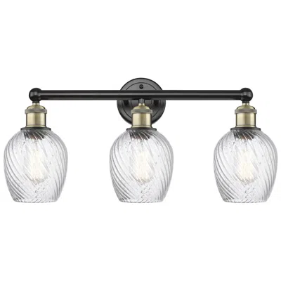 Innovations Lighting Salina 23"w 3 Light Black Antique Brass Bath Light With Spiral Fluted