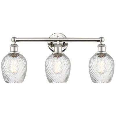 Innovations Lighting Salina 23"w 3 Light Polished Nickel Bath Light With Spiral Fluted Shad