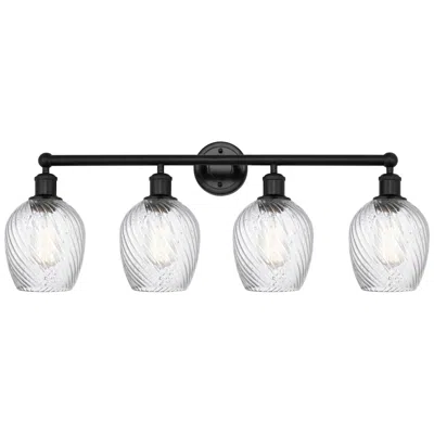 Innovations Lighting Salina 32" 4-light Matte Black Bath Light W/ Spiral Fluted Shade