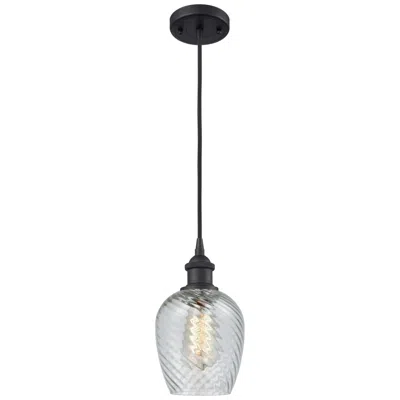 Innovations Lighting Salina 5" Led Mini Pendant - Matte Black - Clear Spiral Fluted Shade