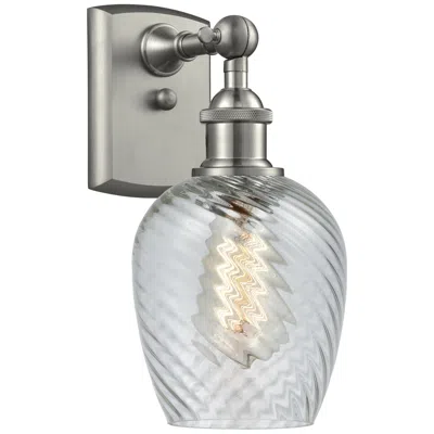 Innovations Lighting Salina 5" Led Sconce - Nickel Finish - Clear Spiral Fluted Shade