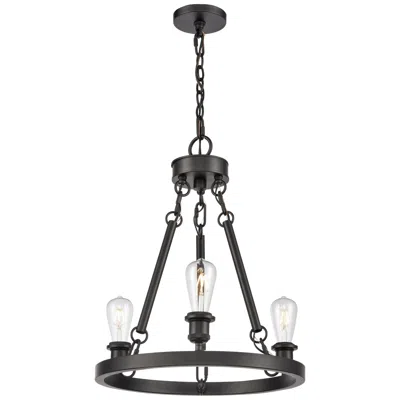 Innovations Lighting Saloon 20" 3-light Matte Black Chandelier