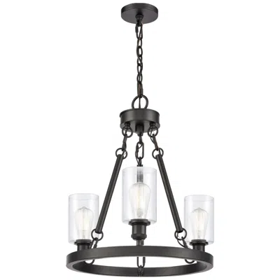 Innovations Lighting Saloon 20" 3-light Matte Black Chandelier W/ Clear Shade