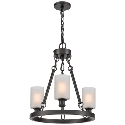 Innovations Lighting Saloon 20" 3-light Matte Black Chandelier W/ Matte White Shade