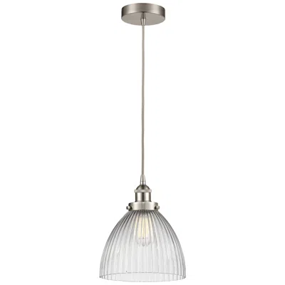 Innovations Lighting Seneca Falls 10" Brushed Satin Nickel Mini Pendant W/ Clear Halophane