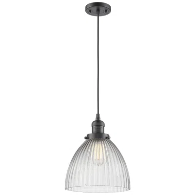 Innovations Lighting Seneca Falls 9.5" Wide Bronze Corded Mini Pendant W/ Clear Halophane S