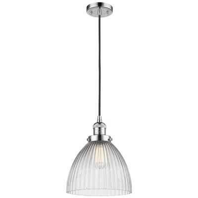 Innovations Lighting Seneca Falls 9.5"w Polished Chrome Corded Mini Pendant W/ Halophane Sh