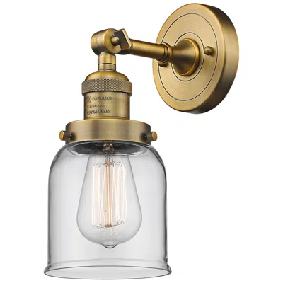 Innovations Lighting Small Bell 10" High Brushed Brass Adjustable Wall Sconce